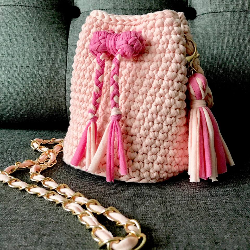 Crochet Bucket Drawstring Bag Pattern (Free)