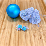 Crochet Jewelry by Clarise: Cyan Frost Ear Studs